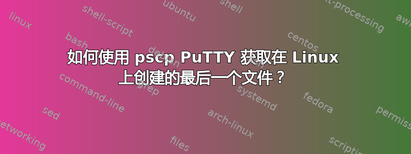 如何使用 pscp PuTTY 获取在 Linux 上创建的最后一个文件？