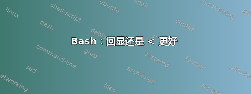 Bash：回显还是 < 更好