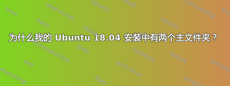 为什么我的 Ubuntu 18.04 安装中有两个主文件夹？