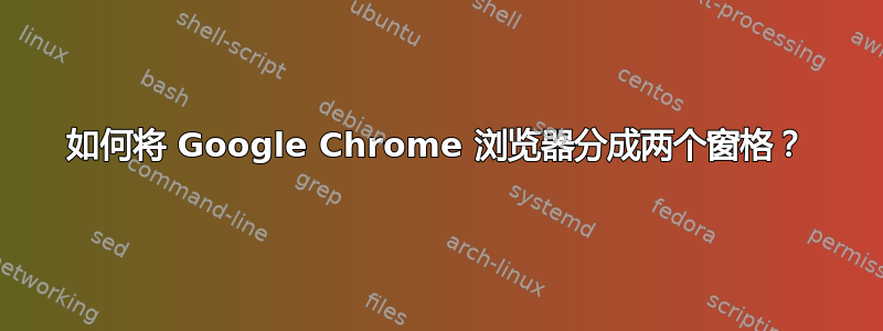 如何将 Google Chrome 浏览器分成两个窗格？