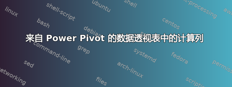 来自 Power Pivot 的数据透视表中的计算列