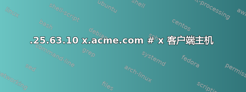 38.25.63.10 x.acme.com # x 客户端主机