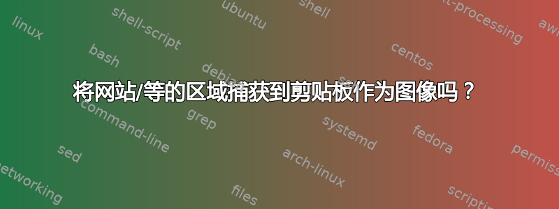 将网站/等的区域捕获到剪贴板作为图像吗？