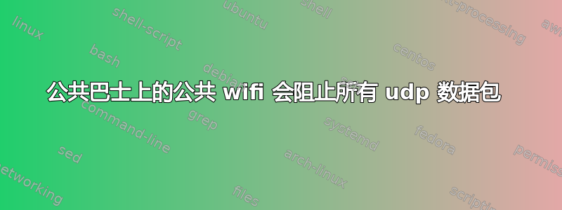 公共巴士上的公共 wifi 会阻止所有 udp 数据包 