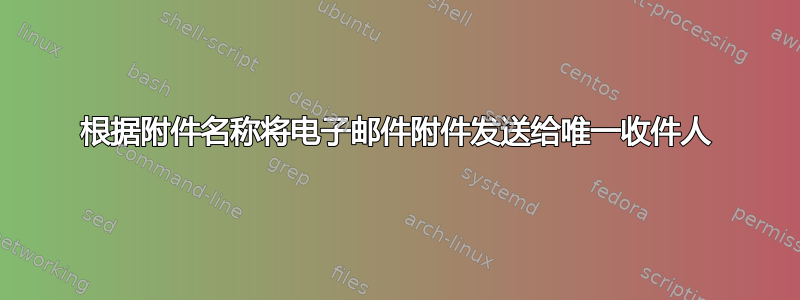 根据附件名称将电子邮件附件发送给唯一收件人