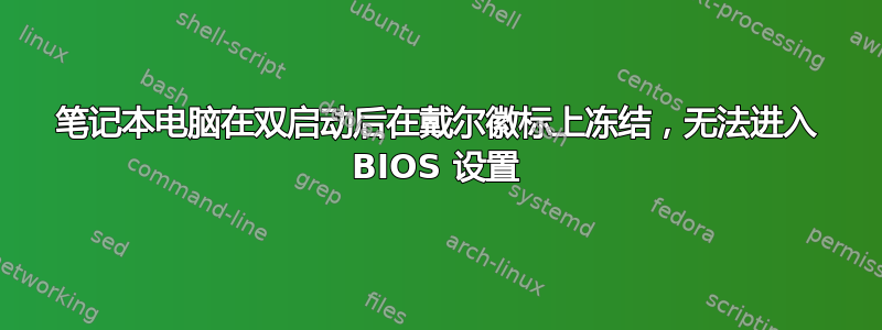 笔记本电脑在双启动后在戴尔徽标上冻结，无法进入 BIOS 设置