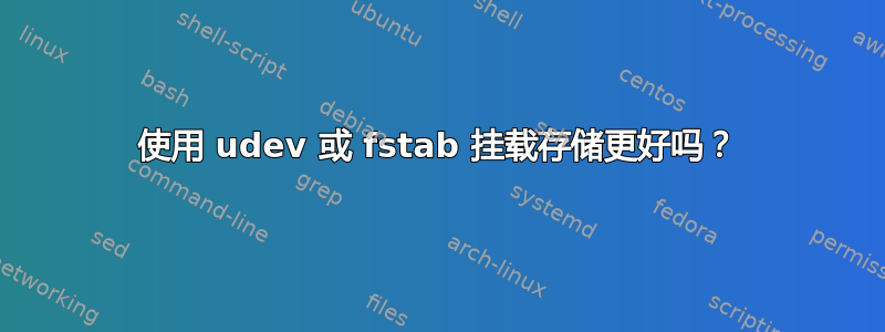 使用 udev 或 fstab 挂载存储更好吗？