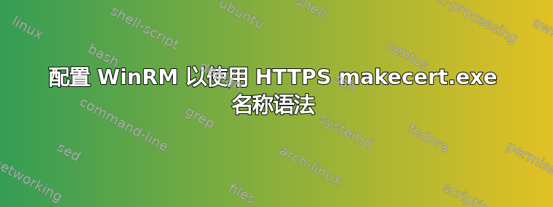 配置 WinRM 以使用 HTTPS makecert.exe 名称语法