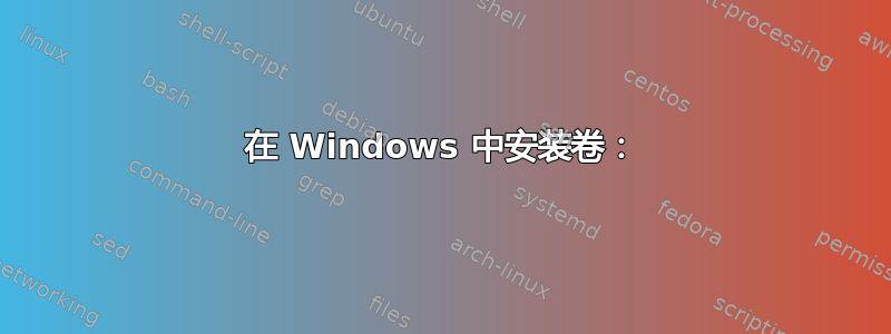 在 Windows 中安装卷：