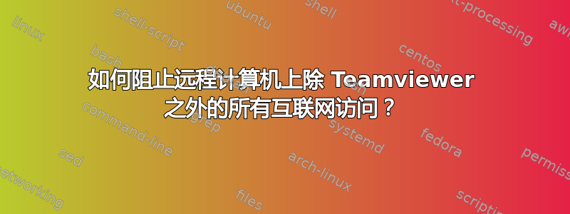 如何阻止远程计算机上除 Teamviewer 之外的所有互联网访问？