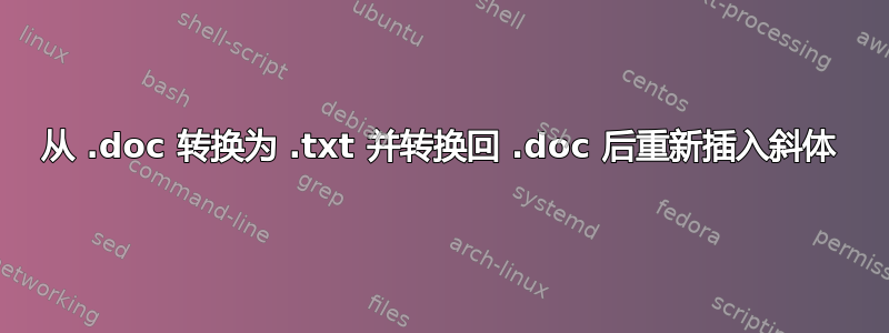 从 .doc 转换为 .txt 并转换回 .doc 后重新插入斜体