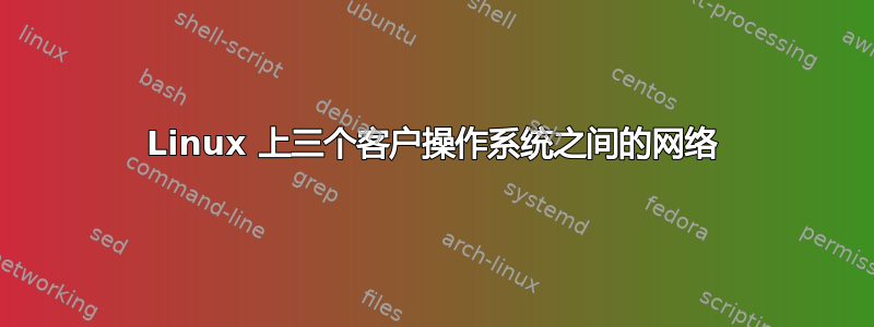 Linux 上三个客户操作系统之间的网络