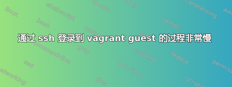 通过 ssh 登录到 vagrant guest 的过程非常慢