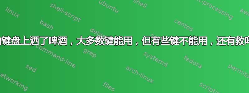 我的键盘上洒了啤酒，大多数键能用，但有些键不能用，还有救吗？