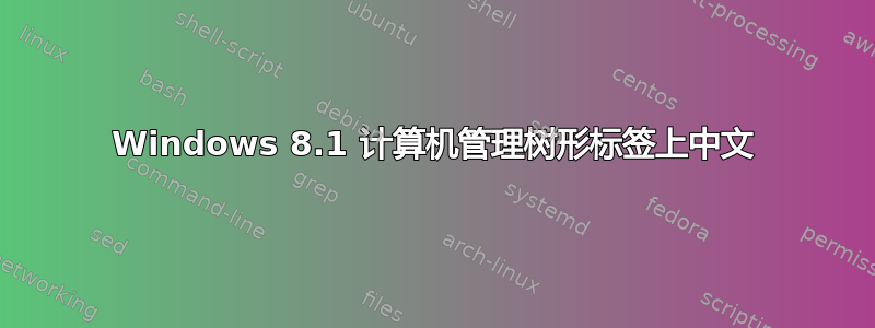 Windows 8.1 计算机管理树形标签上中文