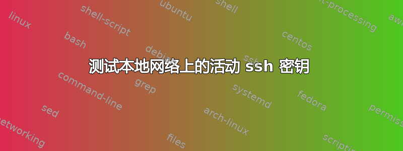 测试本地网络上的活动 ssh 密钥