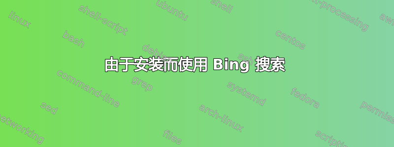 由于安装而使用 Bing 搜索