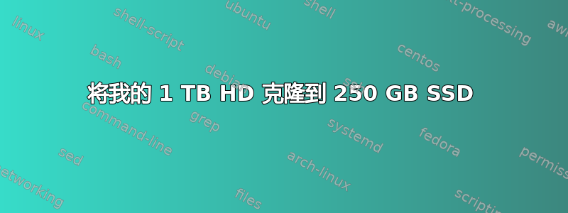 将我的 1 TB HD 克隆到 250 GB SSD