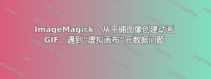 ImageMagick - 从平铺图像创建动画 GIF，遇到“虚拟画布”元数据问题