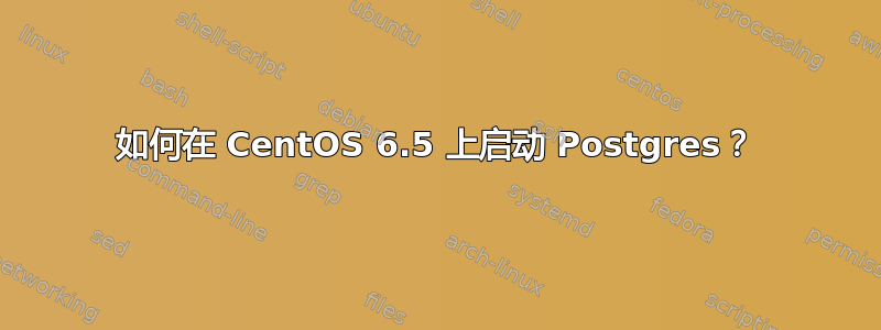 如何在 CentOS 6.5 上启动 Postgres？