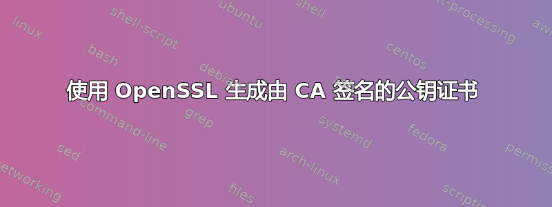 使用 OpenSSL 生成由 CA 签名的公钥证书