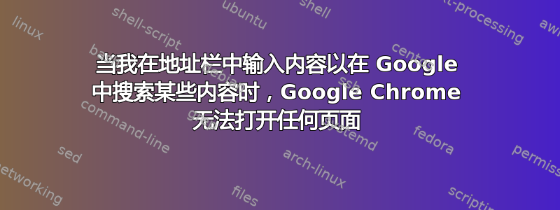 当我在地址栏中输入内容以在 Google 中搜索某些内容时，Google Chrome 无法打开任何页面