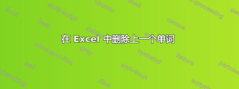 在 Excel 中删除上一个单词