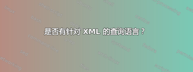 是否有针对 XML 的查询语言？