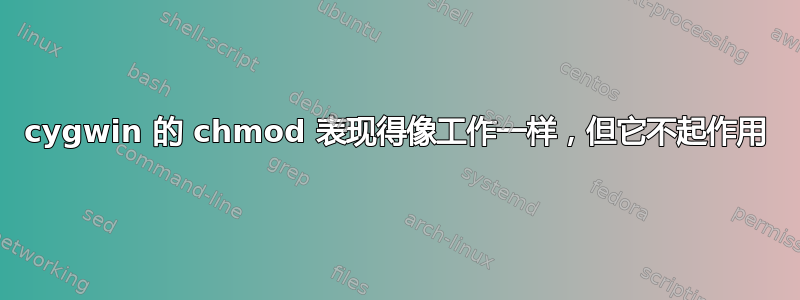 cygwin 的 chmod 表现得像工作一样，但它不起作用