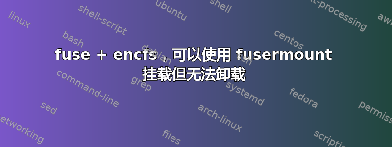 fuse + encfs，可以使用 fusermount 挂载但无法卸载