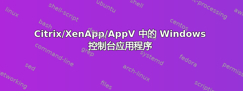 Citrix/XenApp/AppV 中的 Windows 控制台应用程序