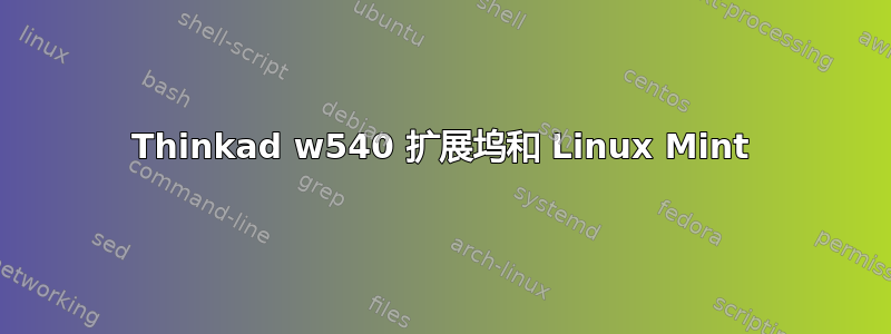 Thinkad w540 扩展坞和 Linux Mint