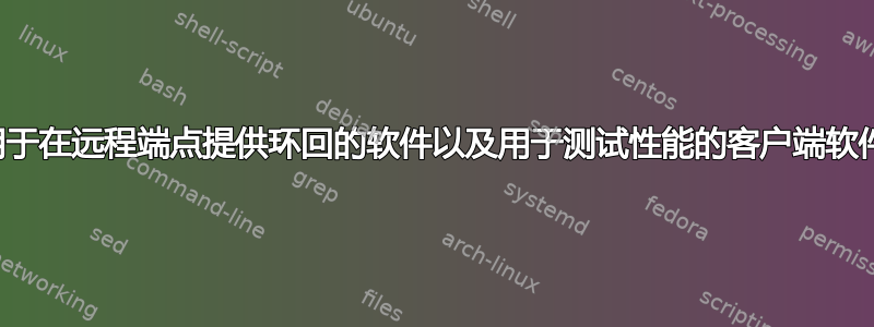 用于在远程端点提供环回的软件以及用于测试性能的客户端软件