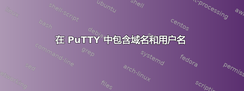 在 PuTTY 中包含域名和用户名