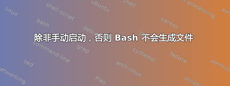 除非手动启动，否则 Bash 不会生成文件