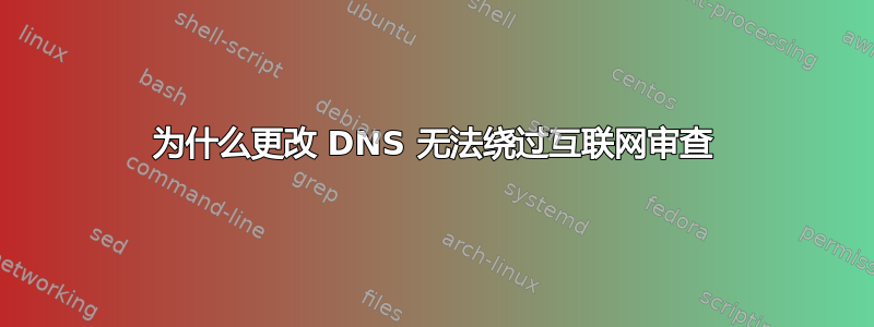 为什么更改 DNS 无法绕过互联网审查