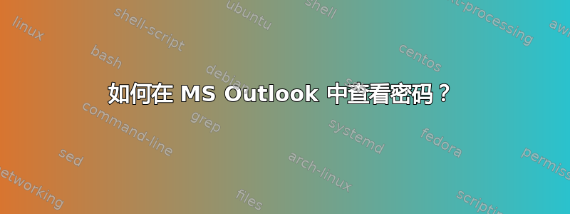 如何在 MS Outlook 中查看密码？