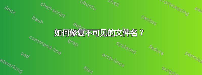 如何修复不可见的文件名？