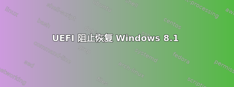 UEFI 阻止恢复 Windows 8.1