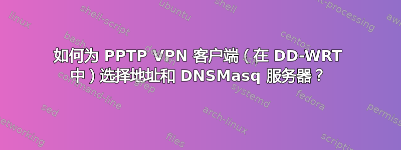 如何为 PPTP VPN 客户端（在 DD-WRT 中）选择地址和 DNSMasq 服务器？