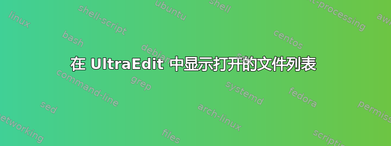 在 UltraEdit 中显示打开的文件列表