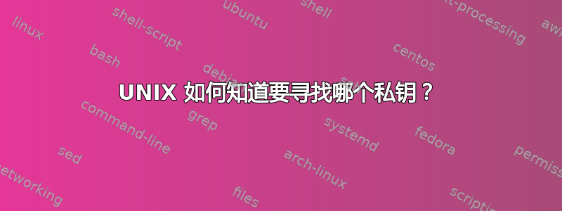 UNIX 如何知道要寻找哪个私钥？