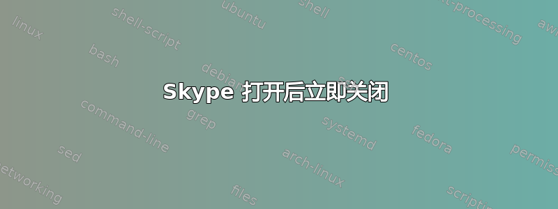 Skype 打开后立即关闭