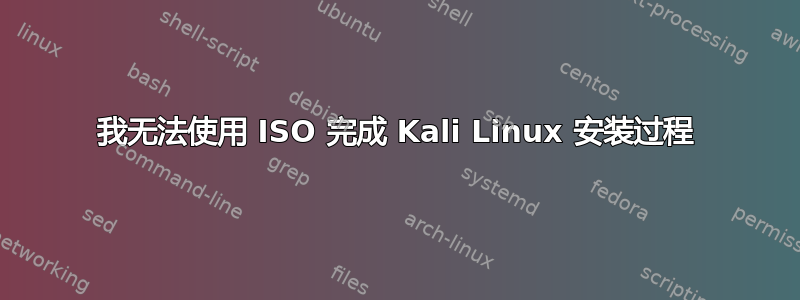 我无法使用 ISO 完成 Kali Linux 安装过程