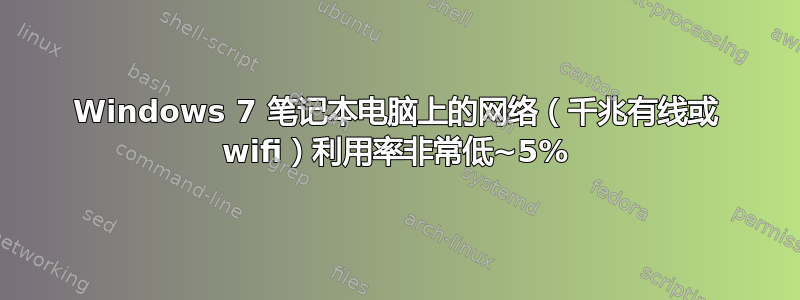 Windows 7 笔记本电脑上的网络（千兆有线或 wifi）利用率非常低~5%