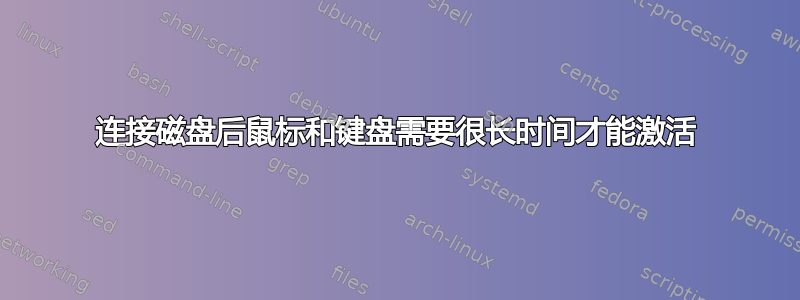 连接磁盘后鼠标和键盘需要很长时间才能激活