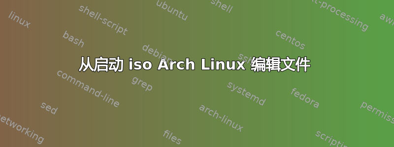 从启动 iso Arch Linux 编辑文件