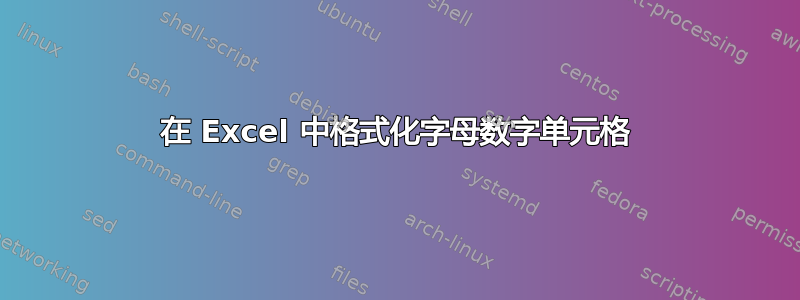 在 Excel 中格式化字母数字单元格