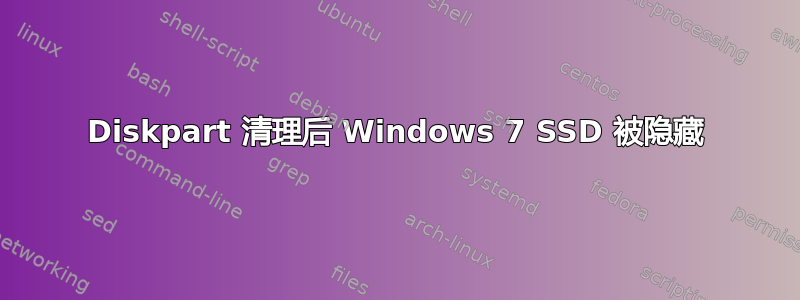 Diskpart 清理后 Windows 7 SSD 被隐藏