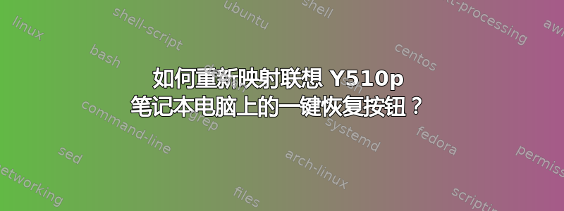 如何重新映射联想 Y510p 笔记本电脑上的一键恢复按钮？